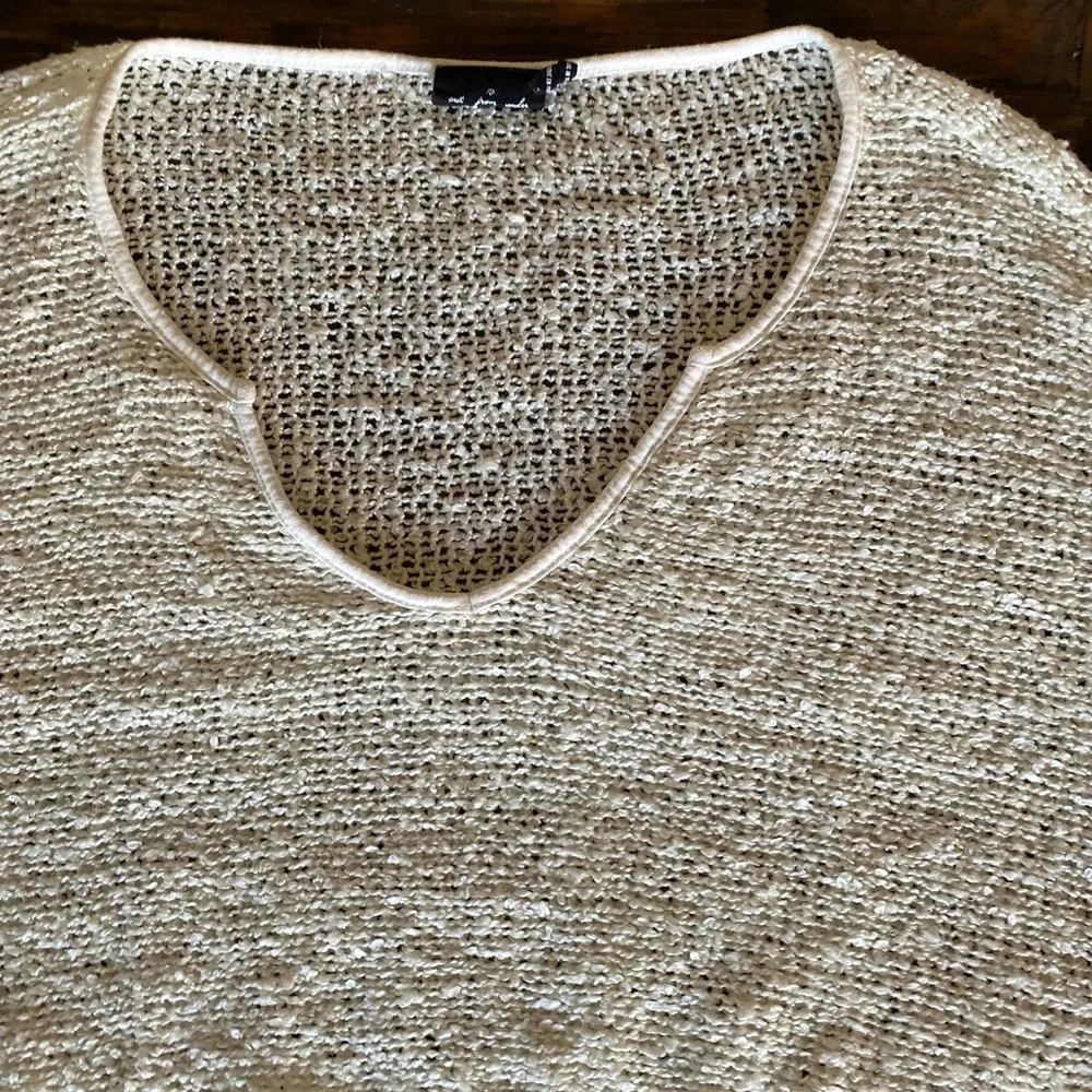 UO Out from Under double scoop neck slouchy loose knit crop sweater - Picture 6 of 11